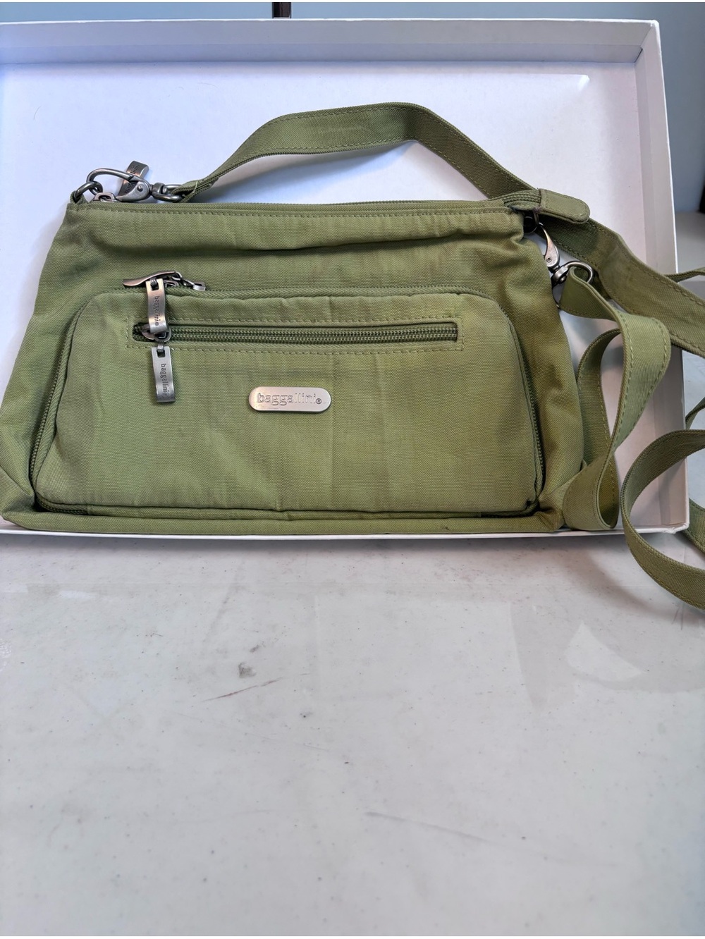 Baggallini Olive Green Nylon Crossbody Bag